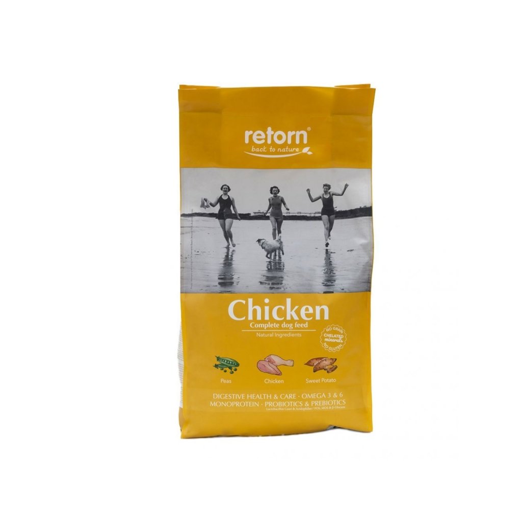 Pienso natural de pollo Retorn para perros croqueta regular