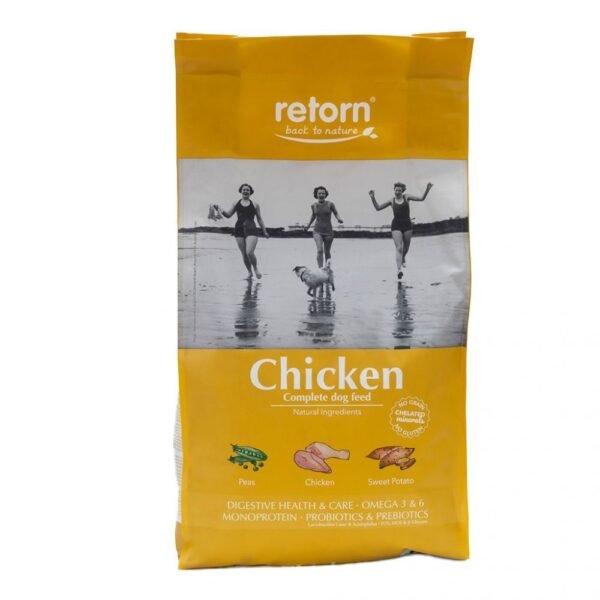 Pienso natural de pollo Retorn para perros croqueta regular