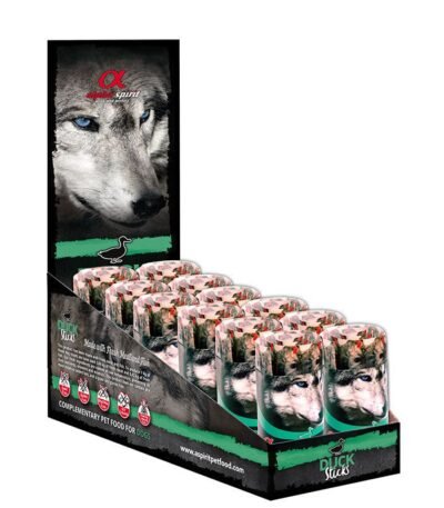 Alpha Ristra de barritas de Pato perro 16 uds (caja x12)