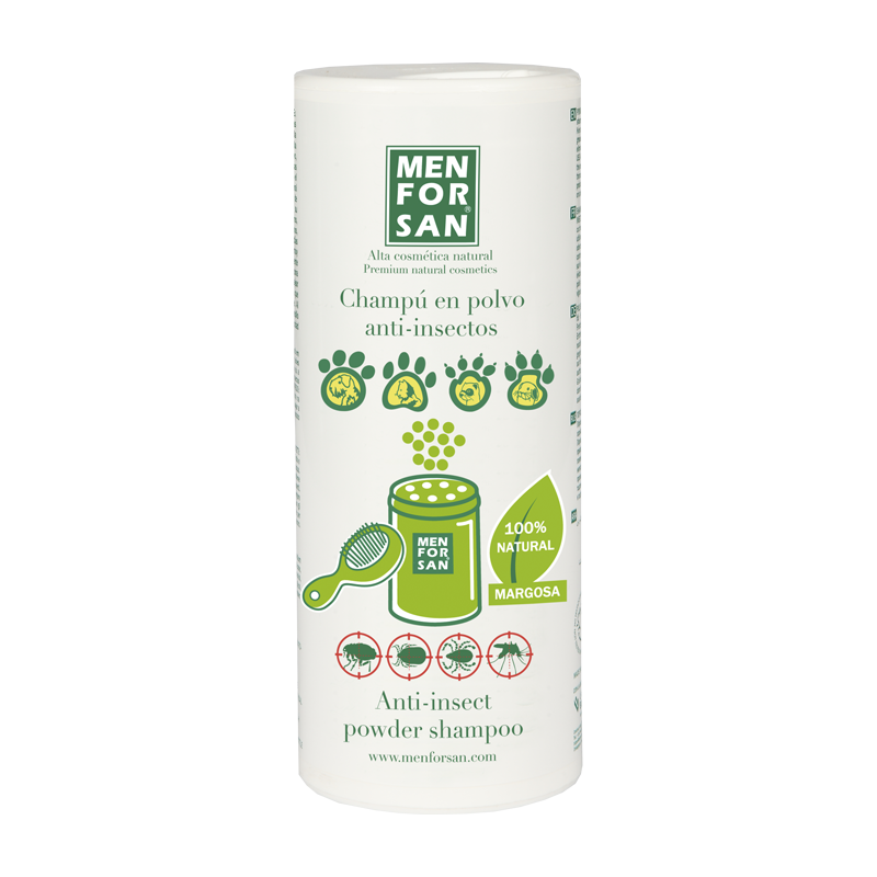 Champú en polvo con repelente de insectos para perros 250gms
