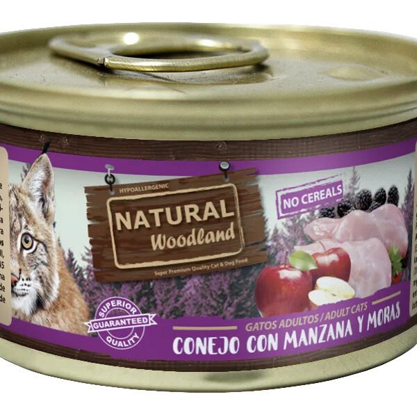 Natural Woodland - Conejo con mazana y mora 85 gr
