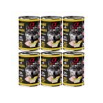 Pack 6 latas comida húmeda para perros Alpha Spirit conejo y plátano 400g – comida natural y sin cereales