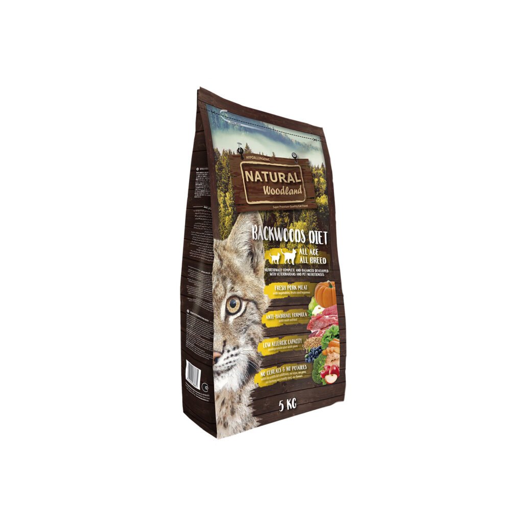 “Saco de pienso Natural Woodland Backwoods Diet para gatos, alimentación natural de alta calidad”