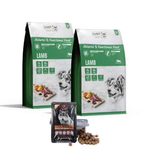 “Dos sacos de pienso Custom Diet Lamb Cordero para perros, alimento natural sin cereales formato 2 x 10 kg”