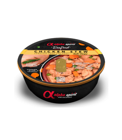 Alpha Spirit estofado de pollo 280 g – comida húmeda natural para perros sin cereales