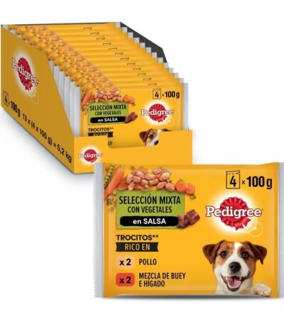 Pedigree comida húmeda para perros pollo y buey con verduras en salsa multipack 4x100 g